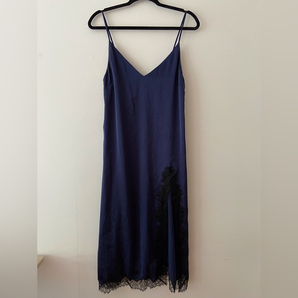V-neck midi slip dress